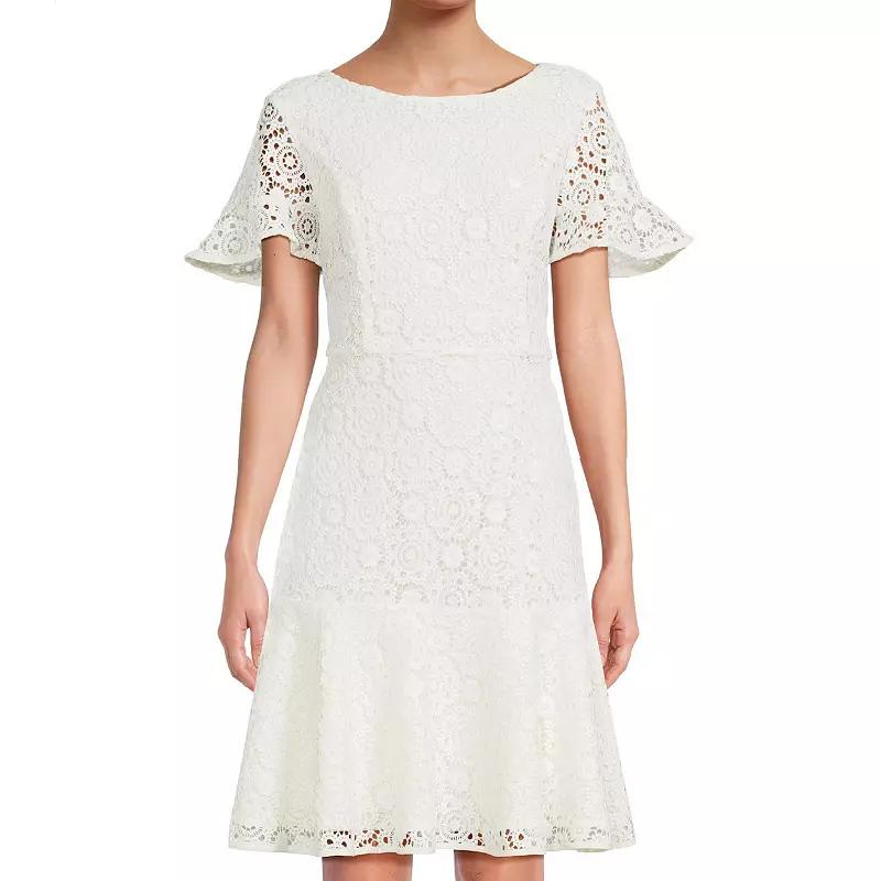 Women's Focus By Shani Lace Dress with Flounce Hem,  Product Image