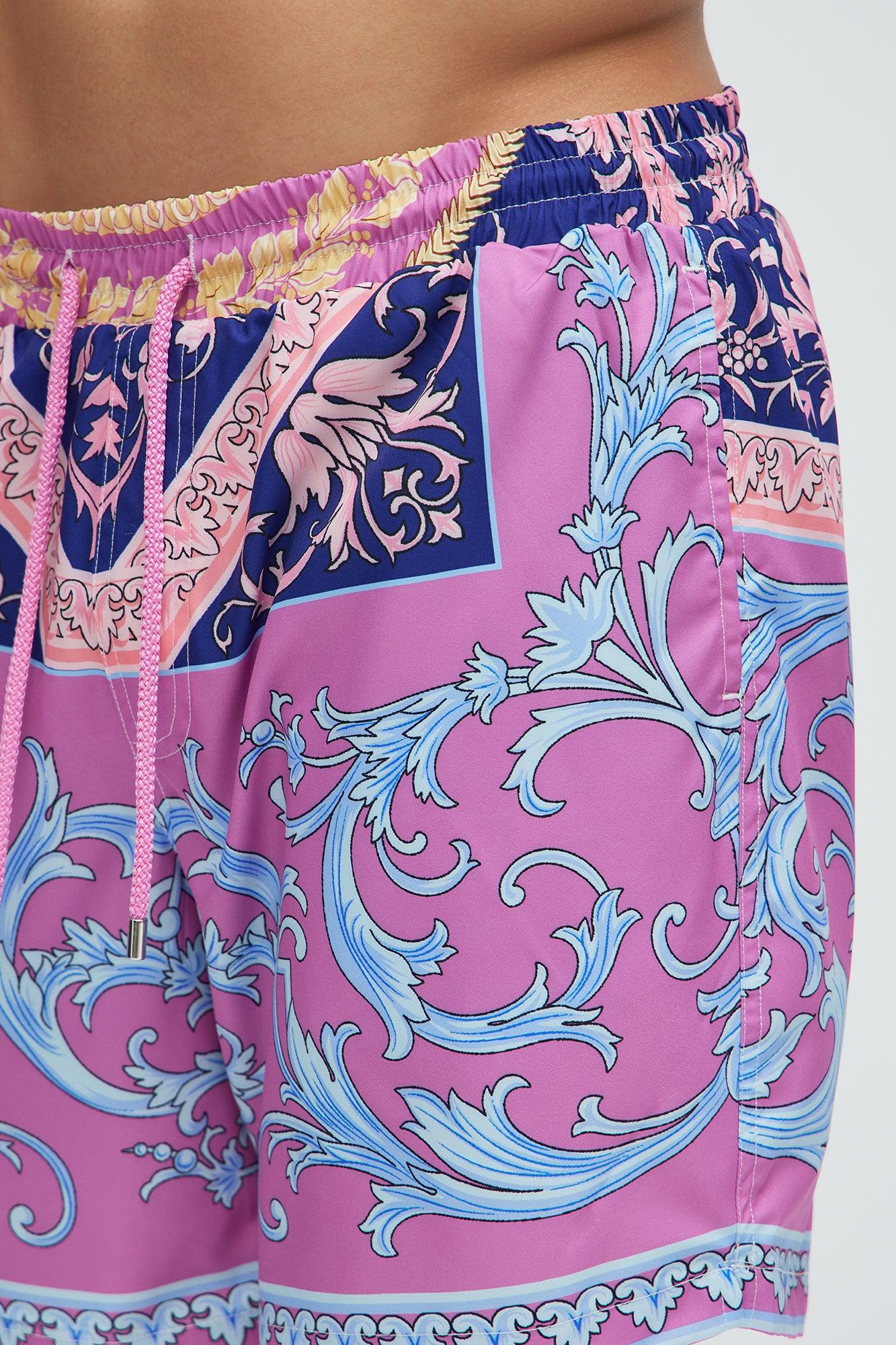 Segura Baroque Swim Classic Trunk - Pink/combo Product Image
