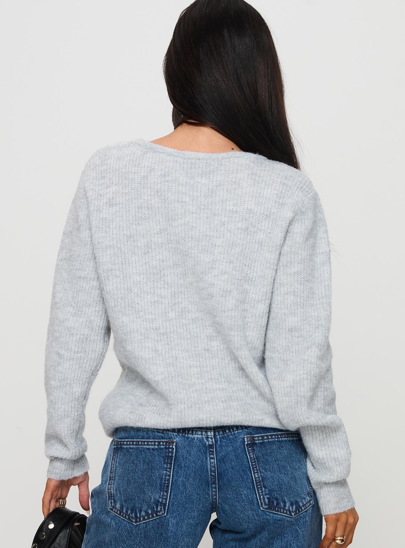 Abrams Rib Knit Crew Sweater Grey Marle Product Image