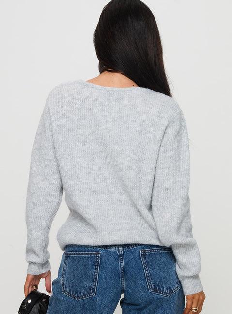 Abrams Rib Knit Crew Sweater Grey Marle Product Image