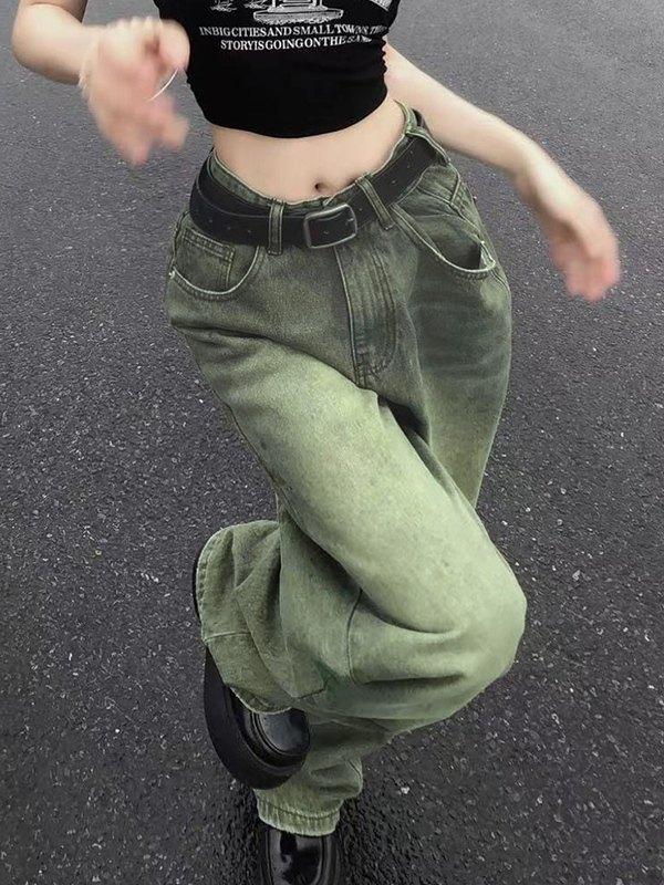 Vintage Wash Green 90s Boyfriend Jeans Product Image