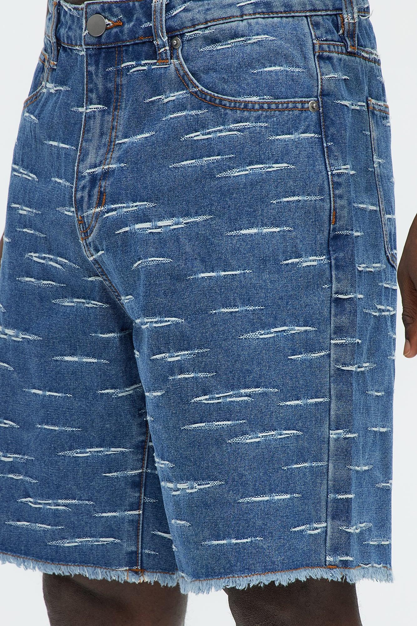 Gage Relaxed Denim Shorts - Medium Blue Wash Product Image