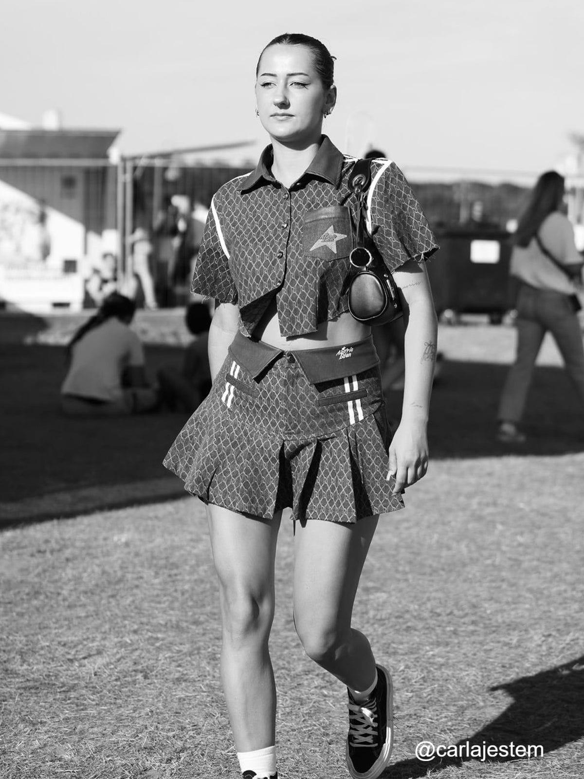 Aelfric Eden Vintage Denim Jacquard Skirt Female Product Image