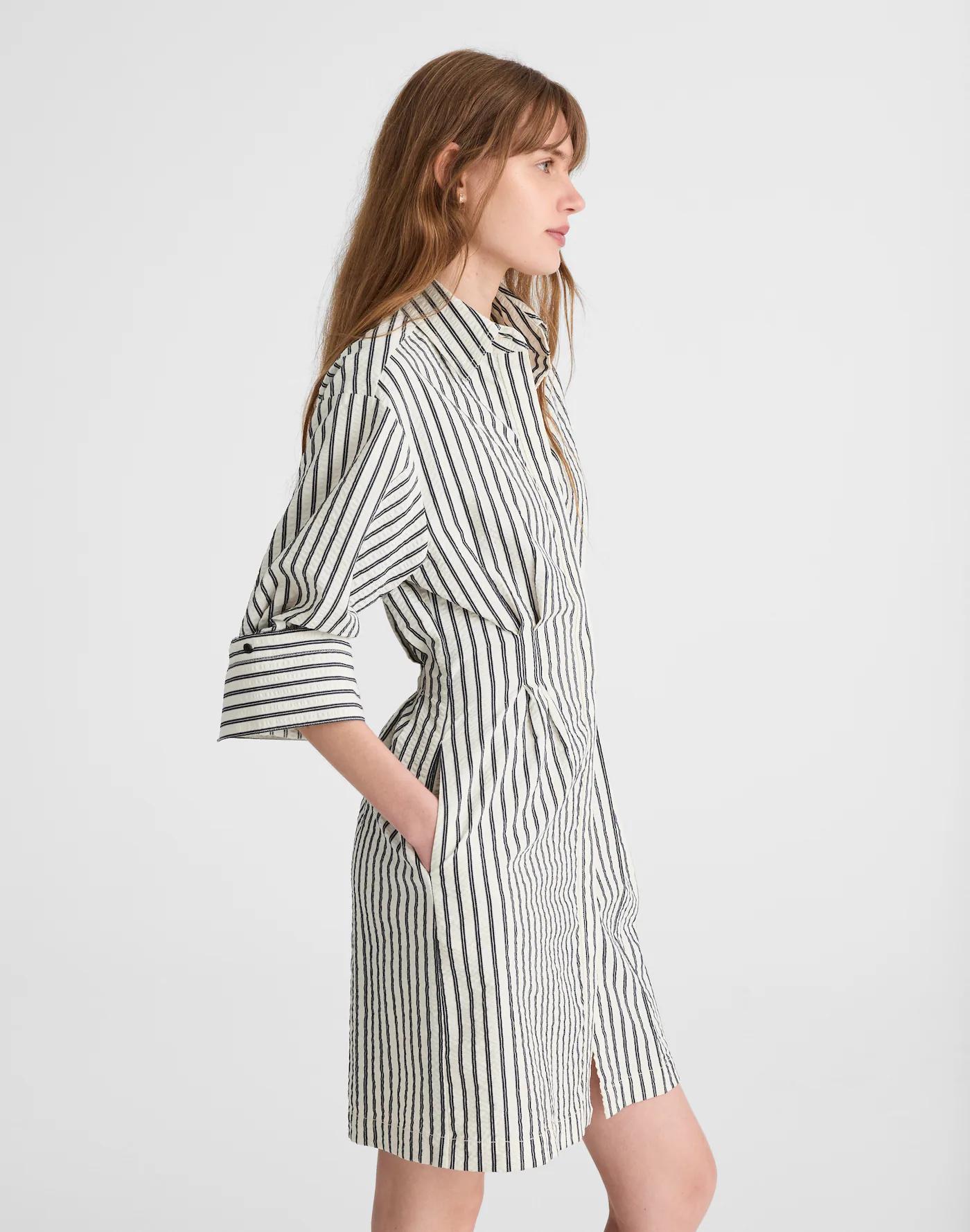 Tucked Mini Shirtdress Product Image