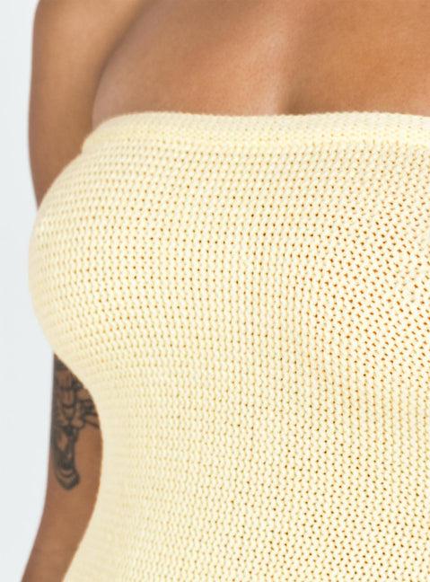 Flow Strapless Mini Dress Yellow Product Image