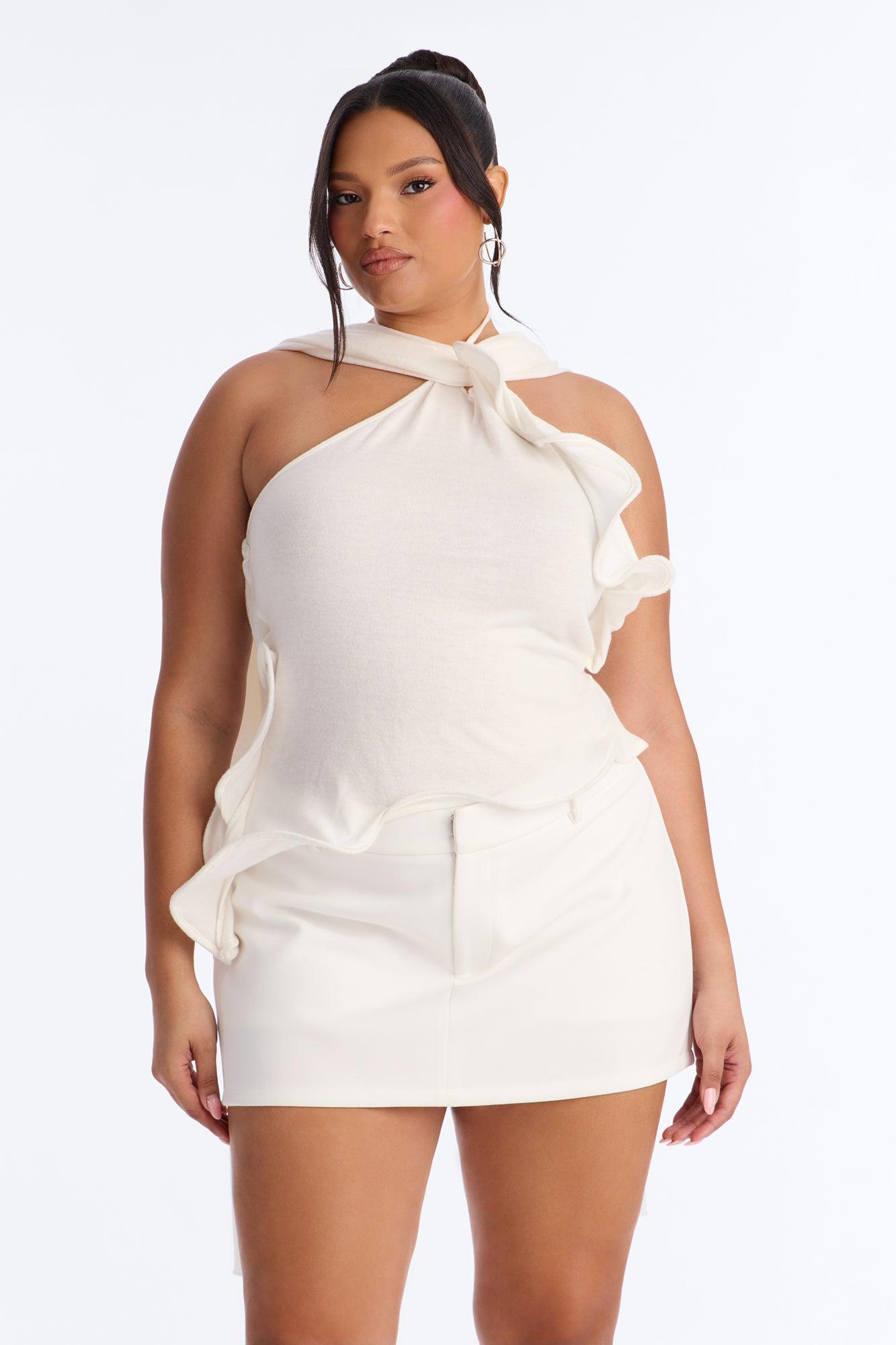 Pure Class Wired Sweater Halter Top - White Female Product Image