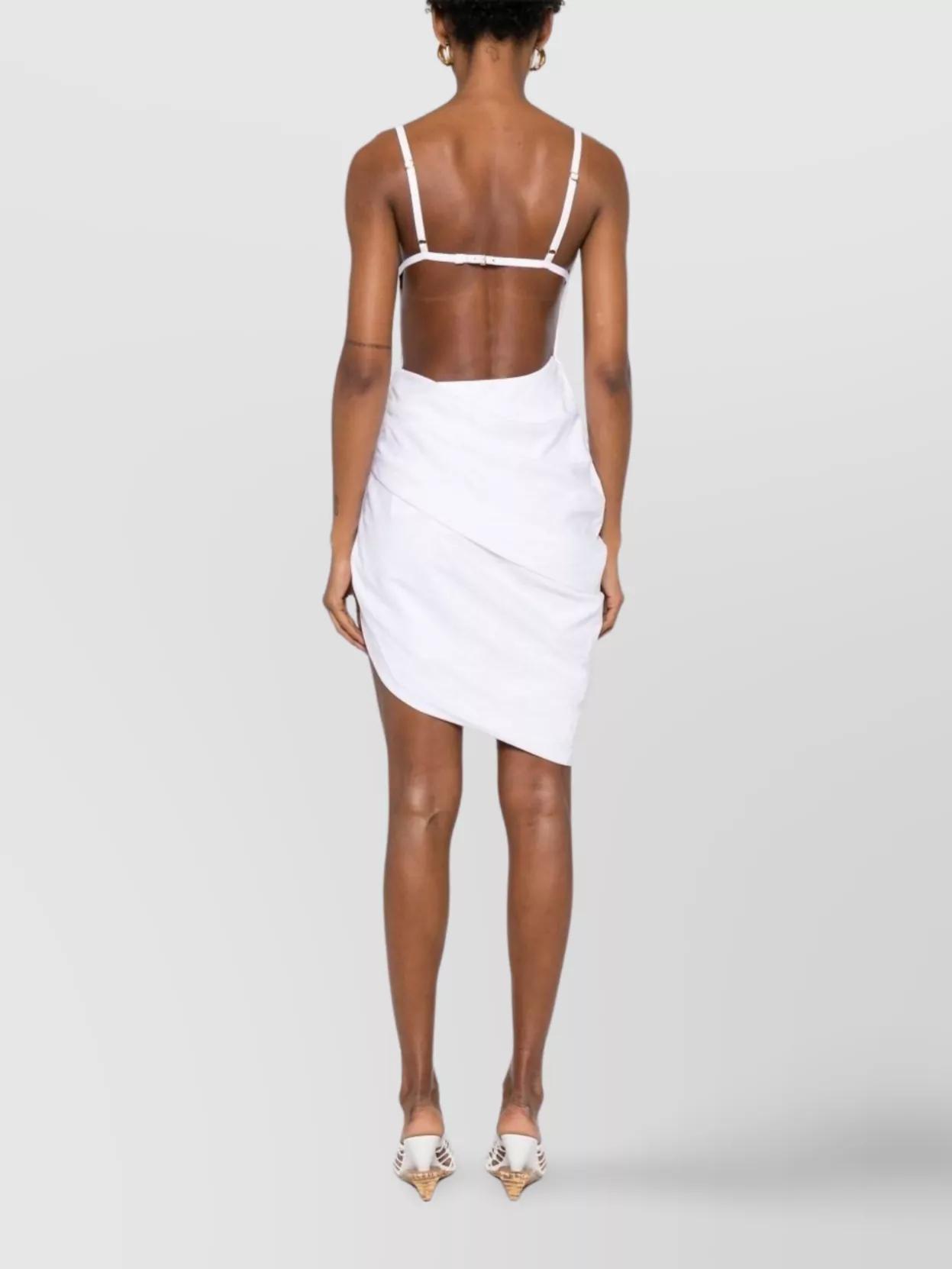 JACQUEMUS La Robe Saudade Long Viscose Blend Dress In White Product Image