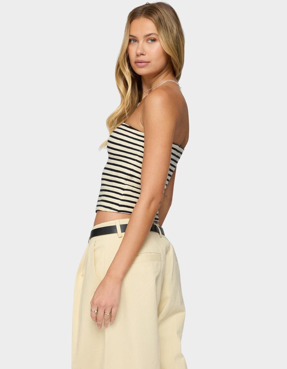 EDIKTED Odora Striped Tube Top - WHITE Product Image