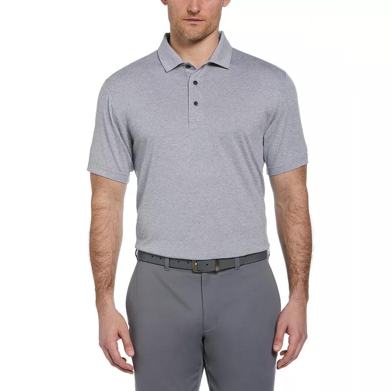 Men's Grand Slam Regular Fit Self Collar Heather Golf Polo, Size: Large, Grey Grey Product Image