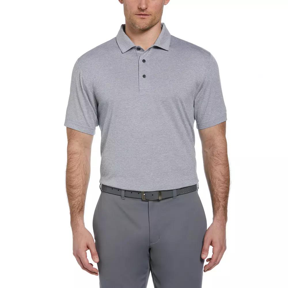 Men's Grand Slam Regular Fit Self Collar Heather Golf Polo, Size: Large, Grey Grey Product Image