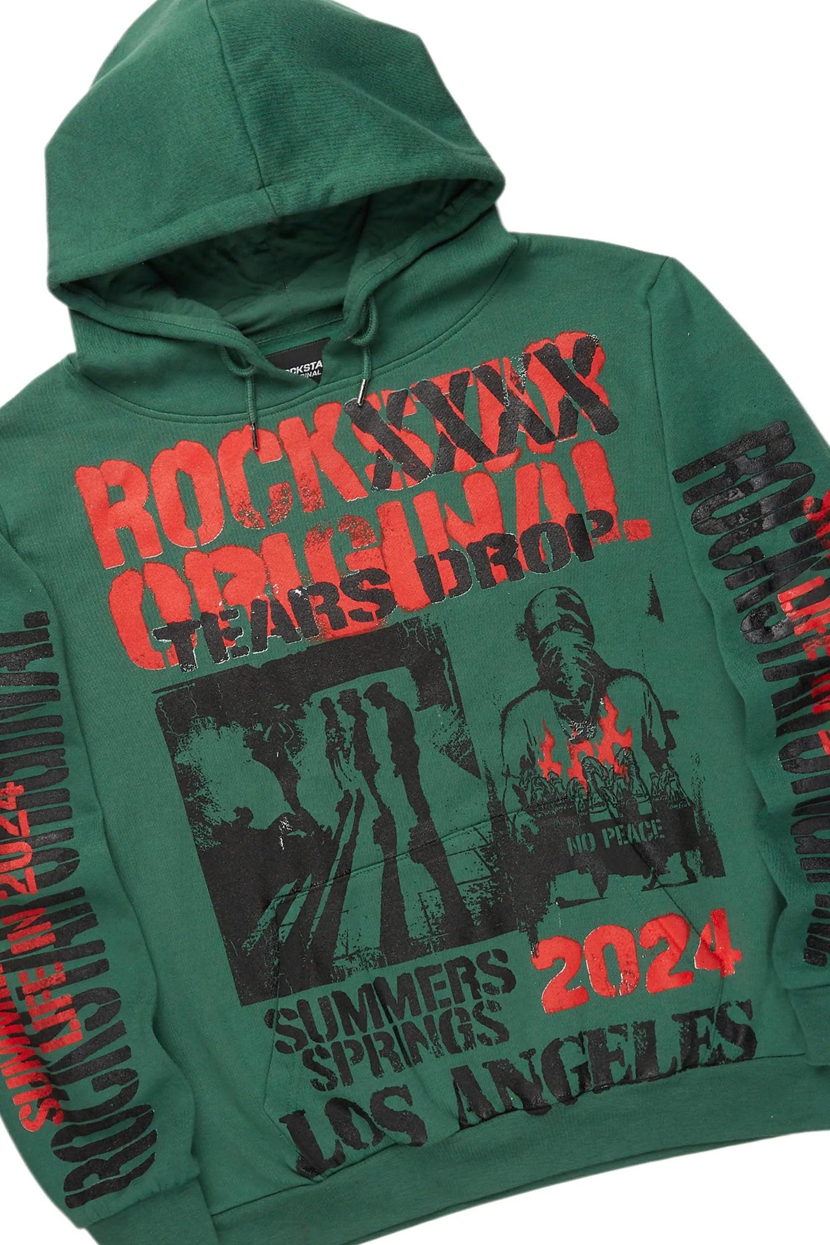 Omer Green Hoodie/Baggy Track Pant Set Male Product Image