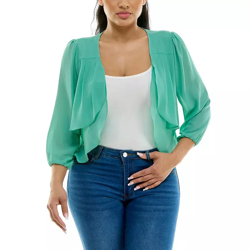 Women's Nina Leonard Chiffon Pleated Bolero,  Product Image