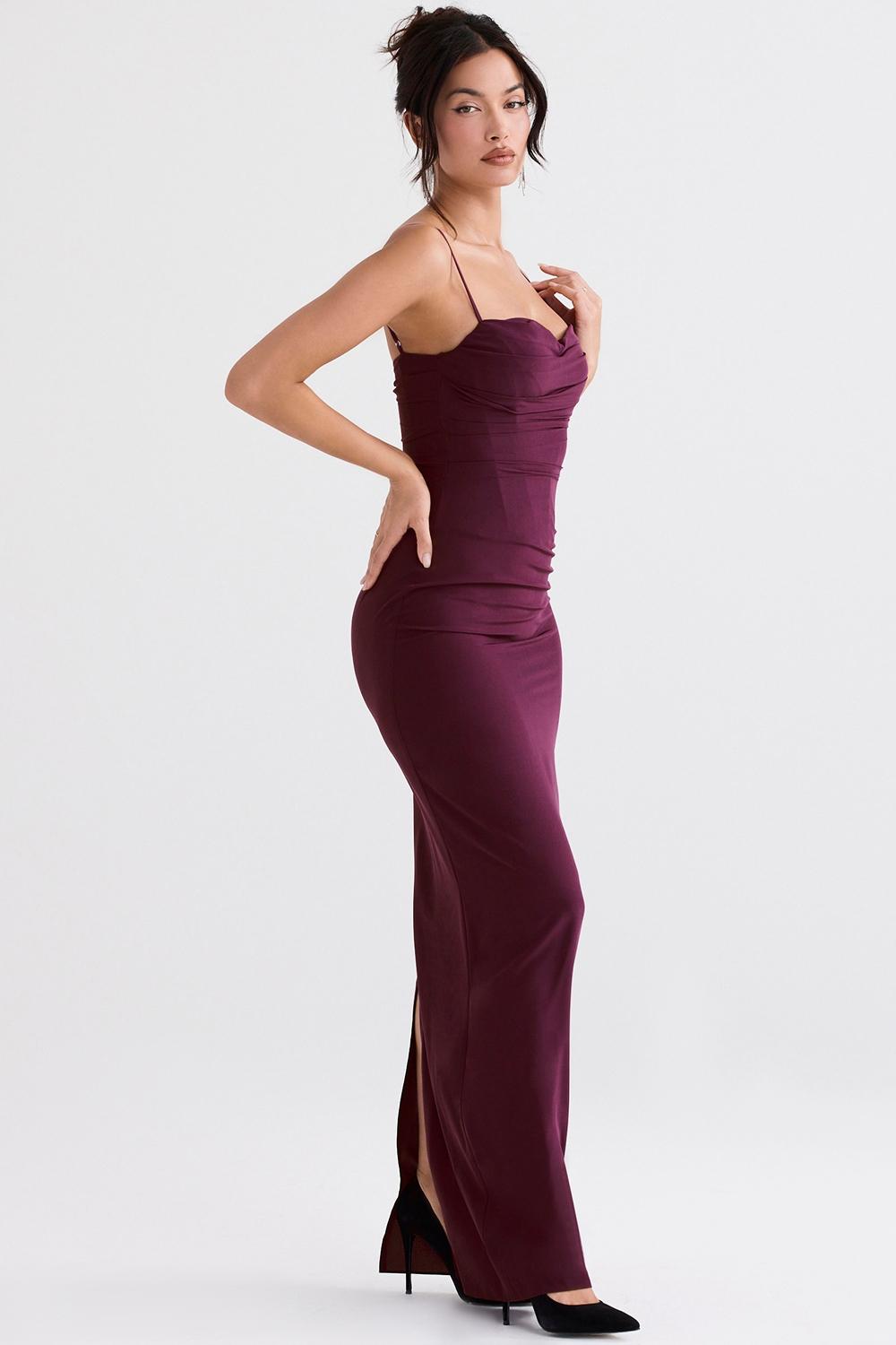 Lani  merlot corset maxi dress Product Image