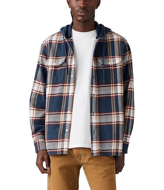 Levi's® Long Sleeve Wide Plaid Hooded Full Button Front Worker Shirt Product Image