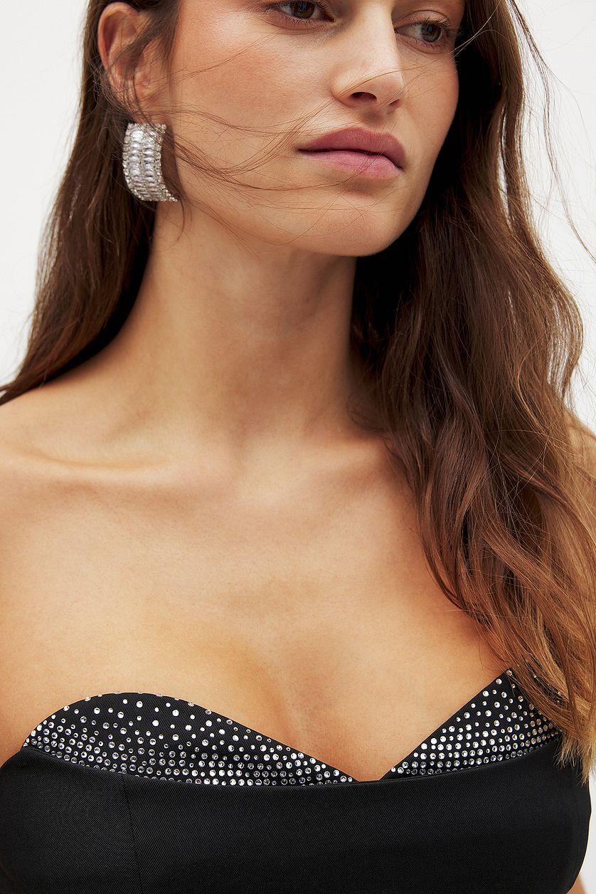 Rhinestone Sweetheart Corset Top Product Image