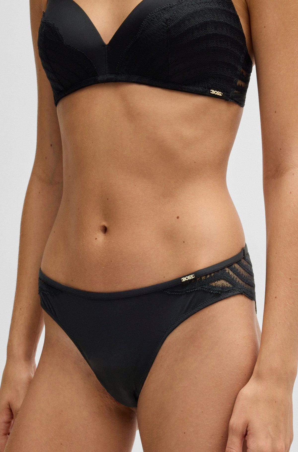 Lace-trim briefs with logo detail Product Image