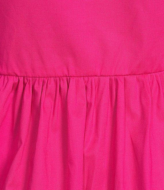 Leslie Fay 3/4 Sleeve Split V-Neck Cotton Poplin Dress Product Image