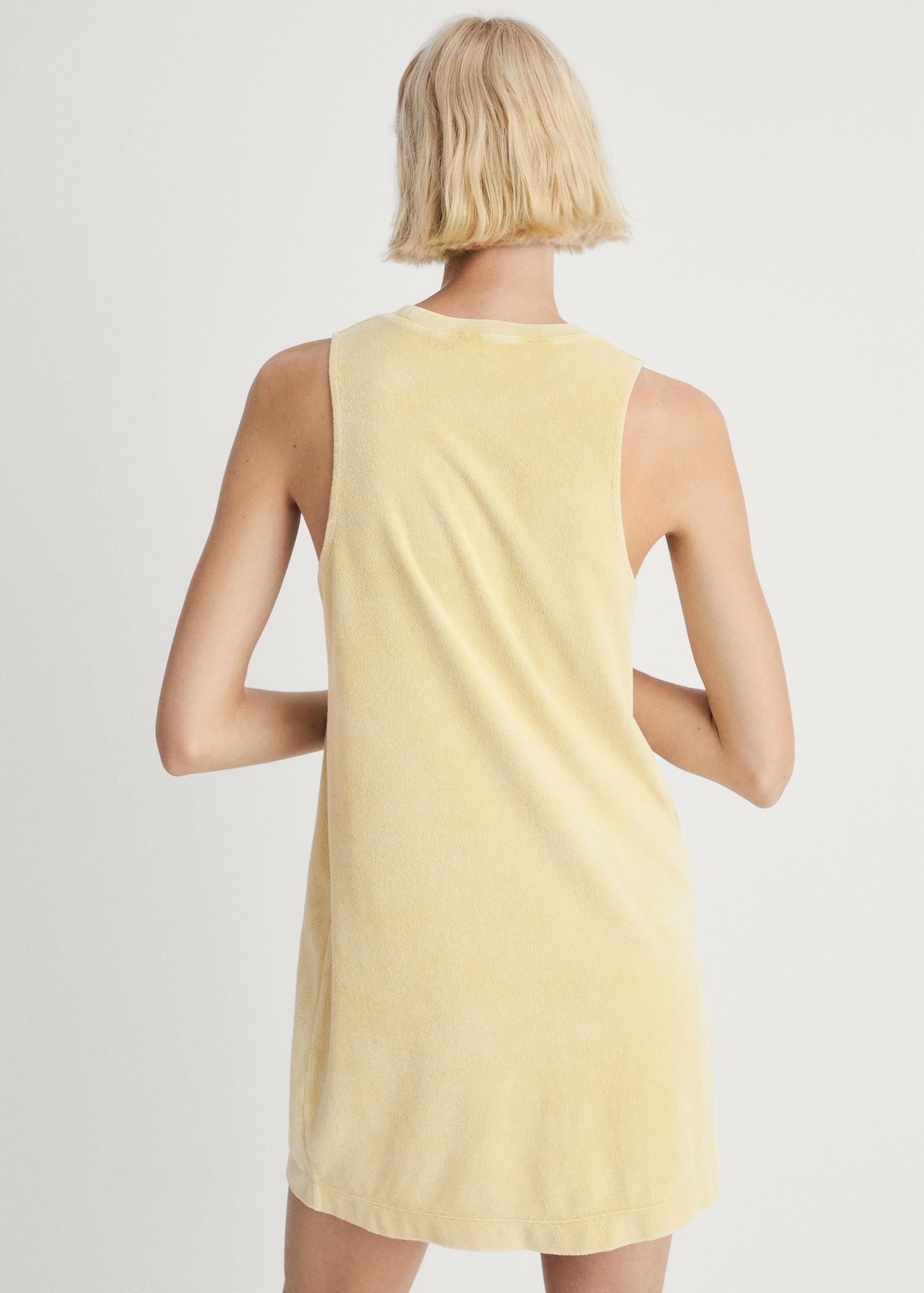 Overdyed terry cotton nightgown - Women | MANGO USA Product Image