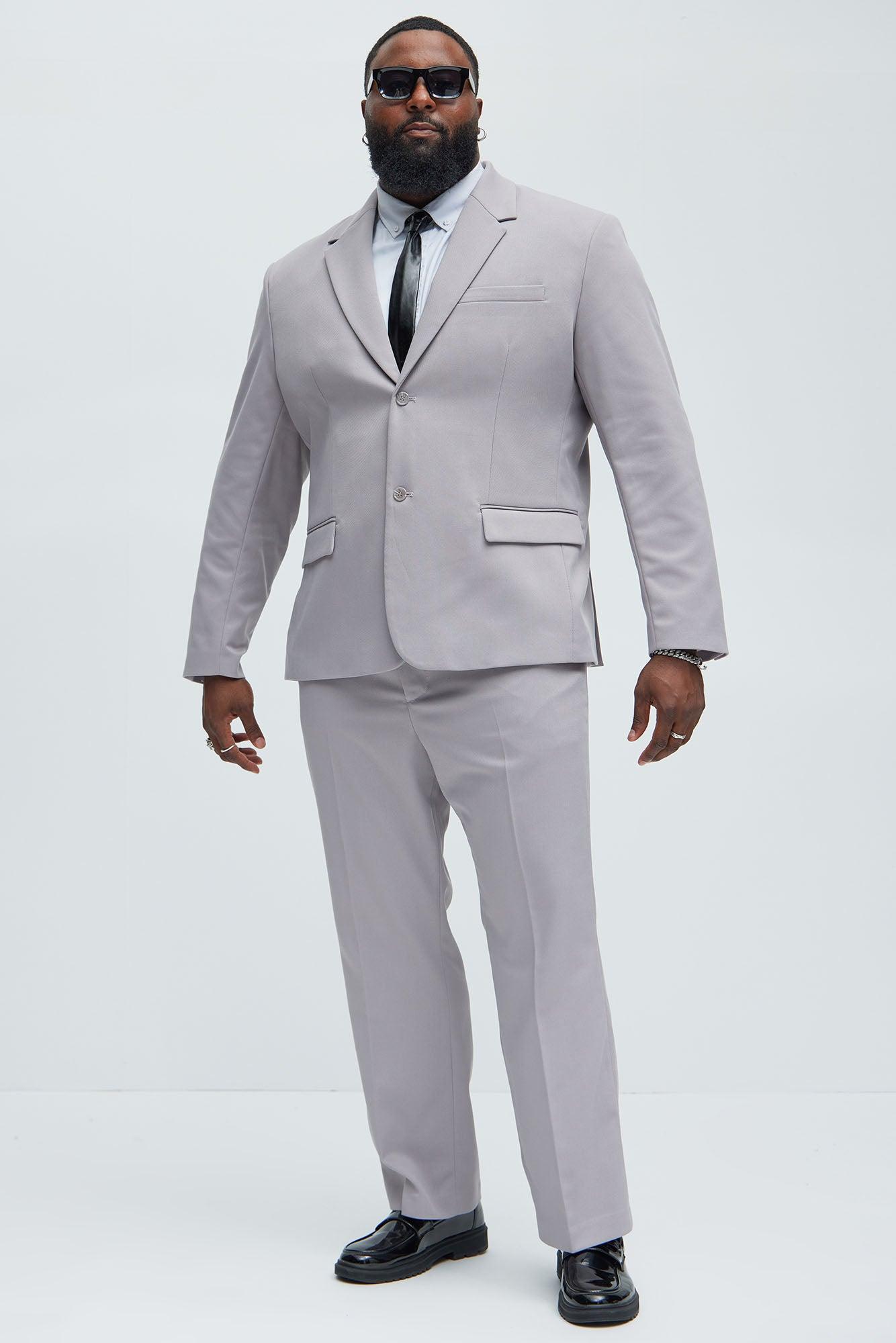 Kevin Twill Textured Straight Trousers - Grey Product Image