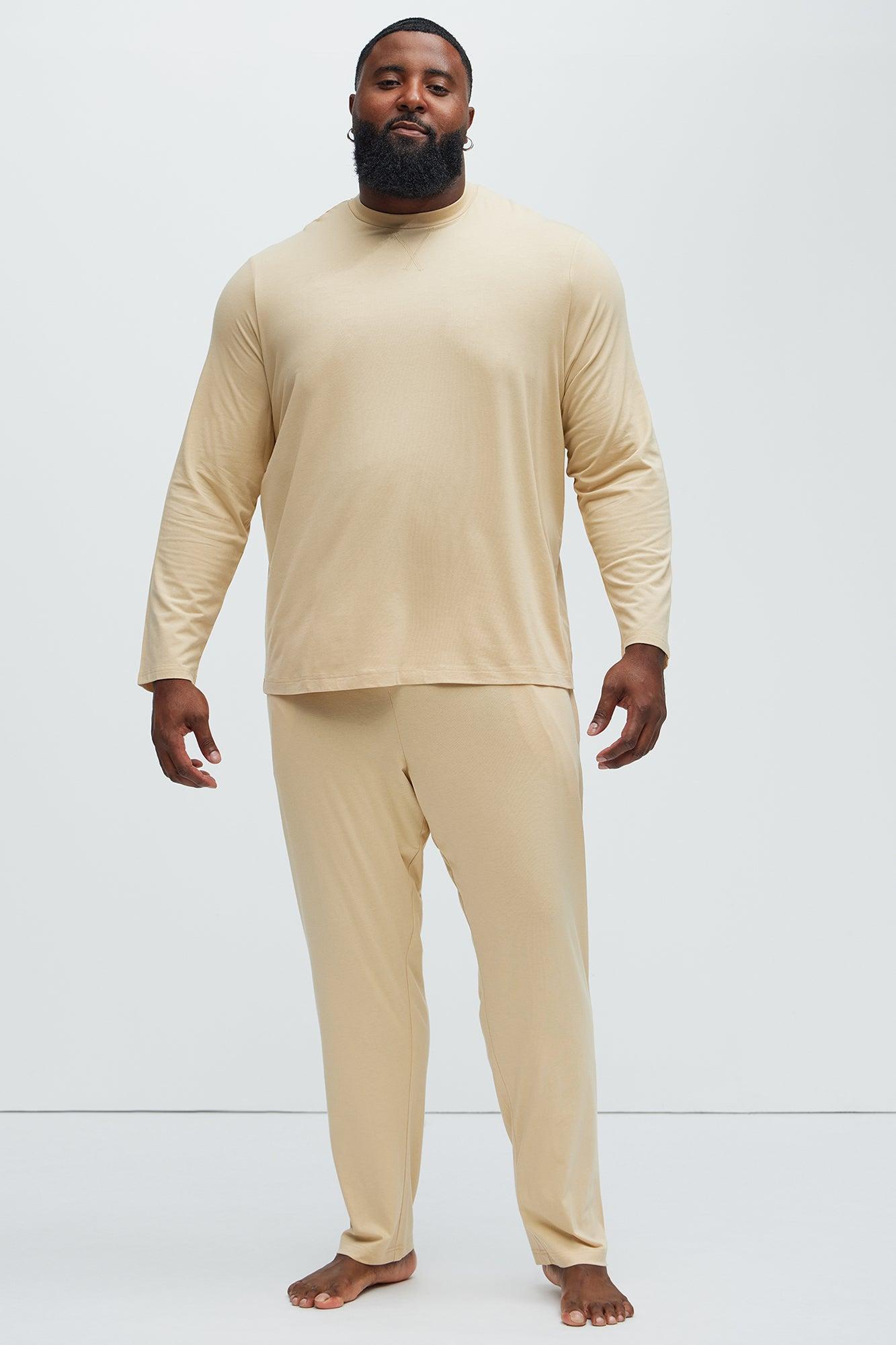 Essential Modal Lounge Long Sleeve Tee - Khaki Product Image