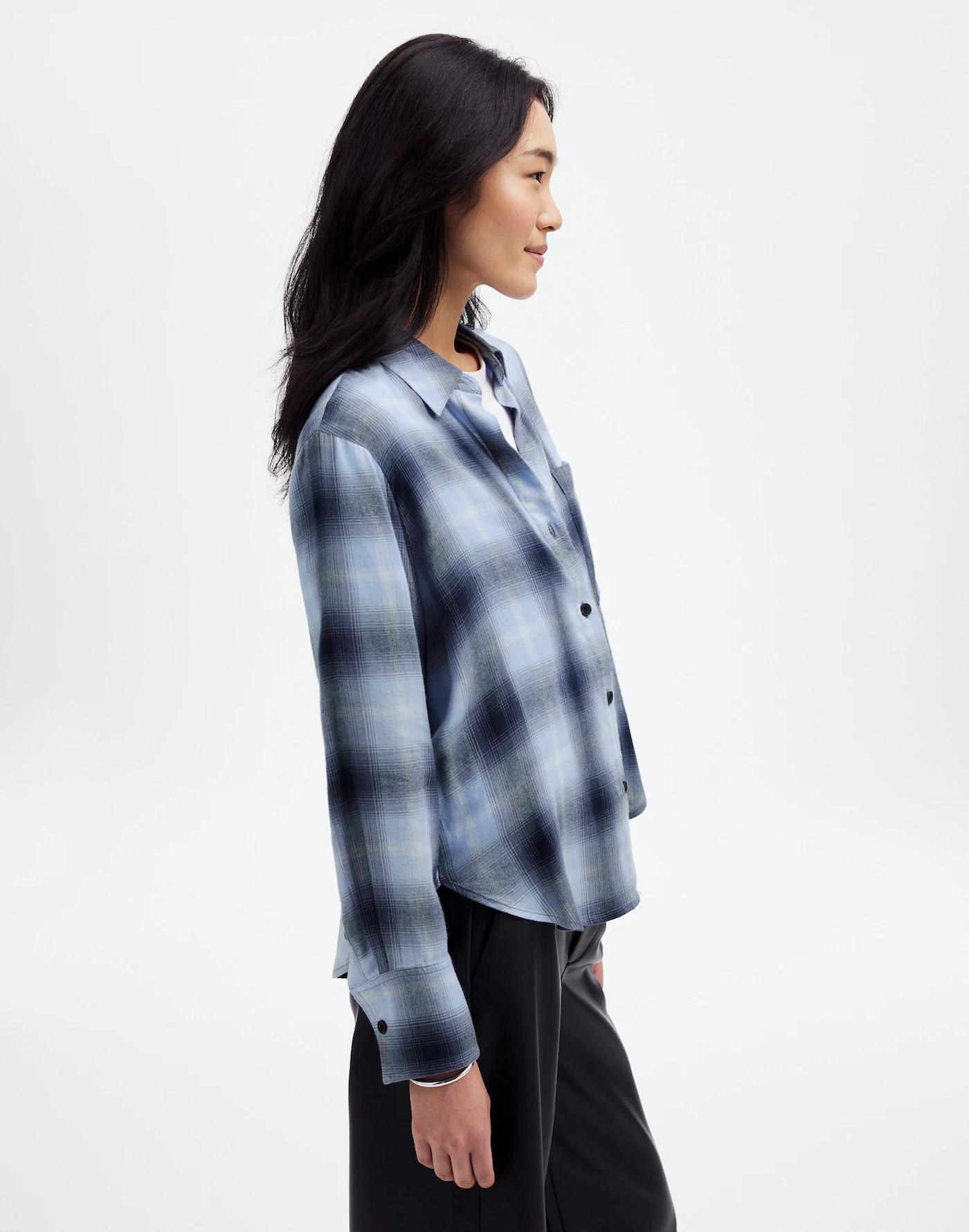 Easy Y-Neck Button-Up Shirt Product Image