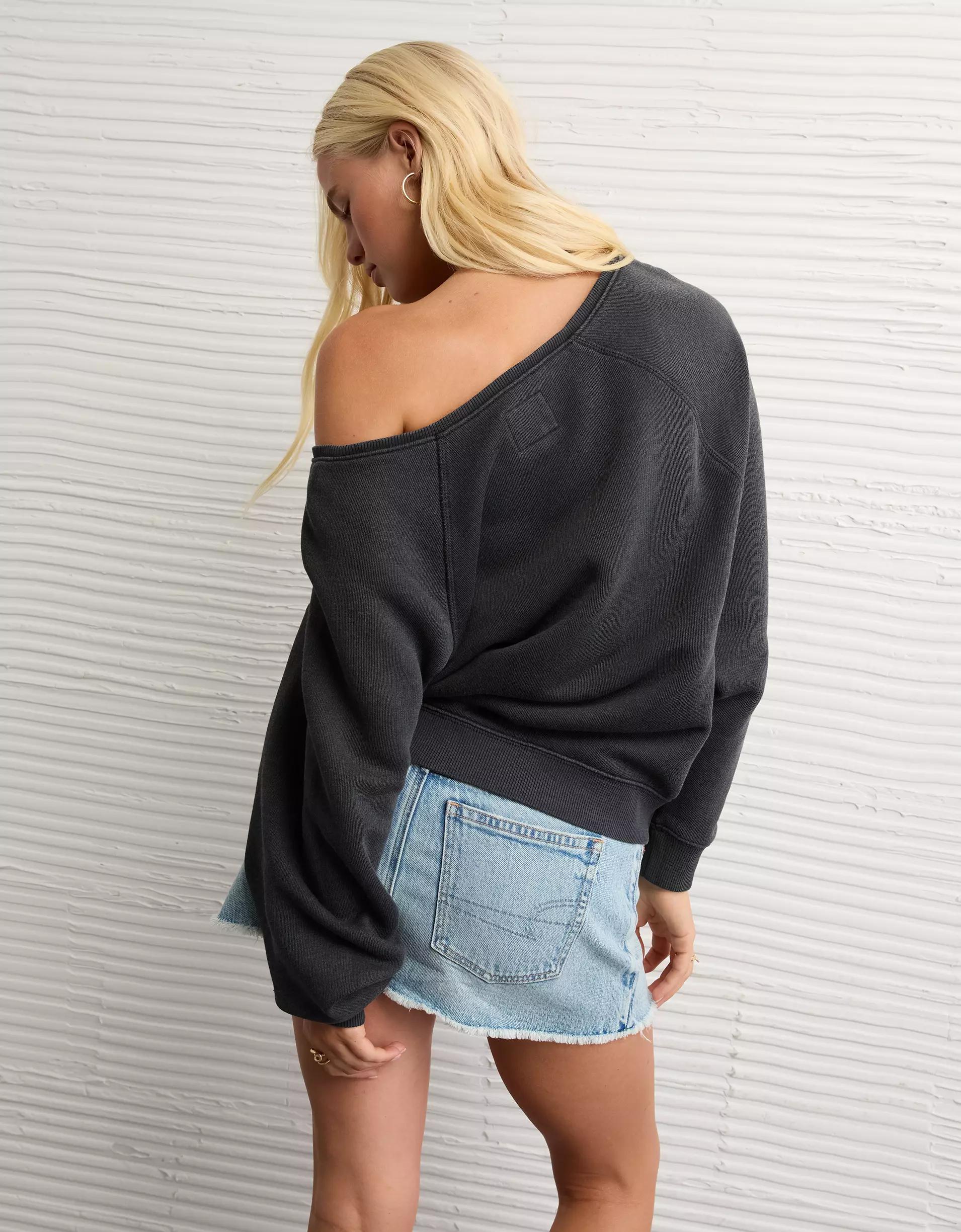 AE Texas Longhorns Graphic Off The Shoulder Sweatshirt Product Image