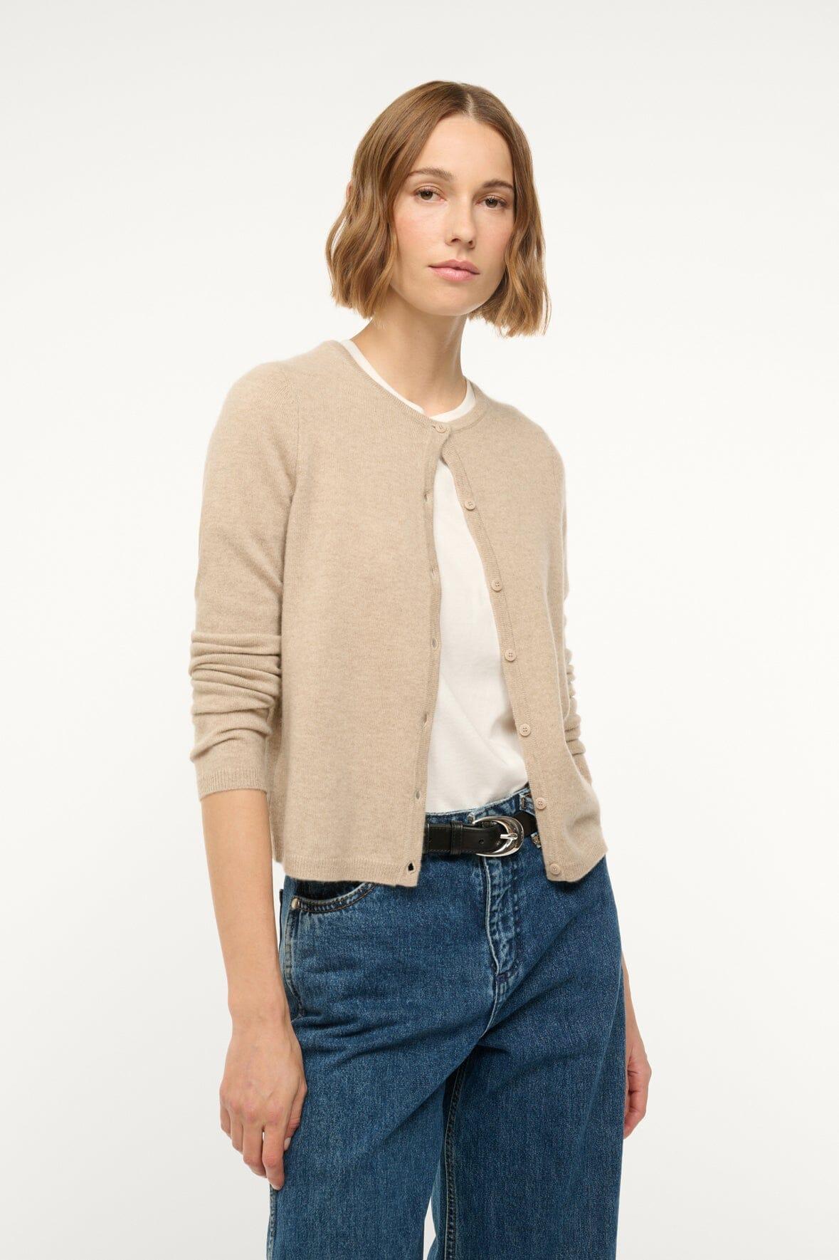 MIDNIGHT CASHMERE CARDIGAN | STONE Product Image