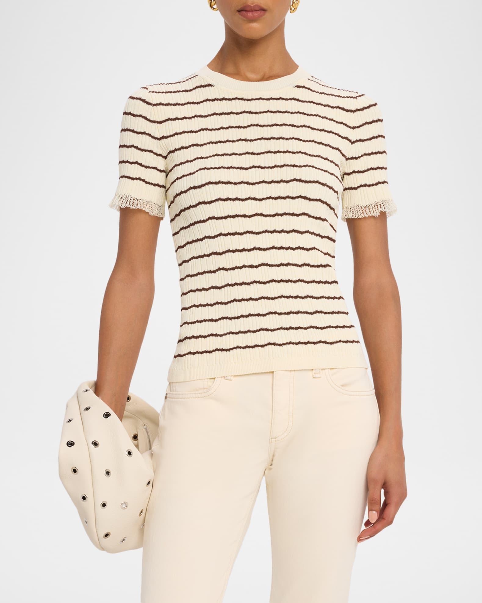 Chiara Stripe Short-Sleeve Crewneck Tee Product Image