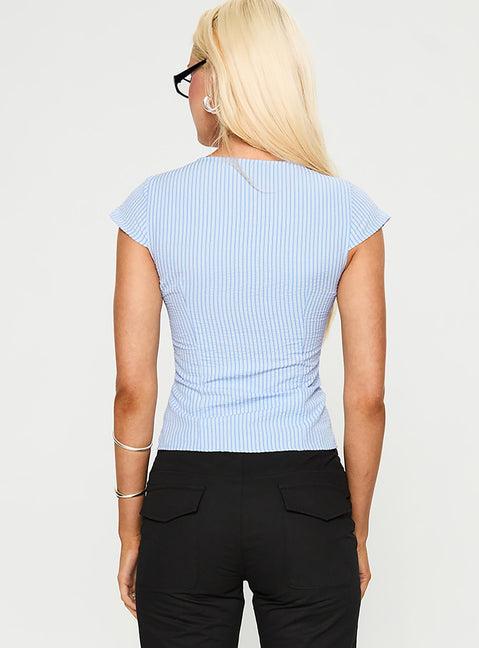Indulgence Corset Top Blue Stripe Product Image