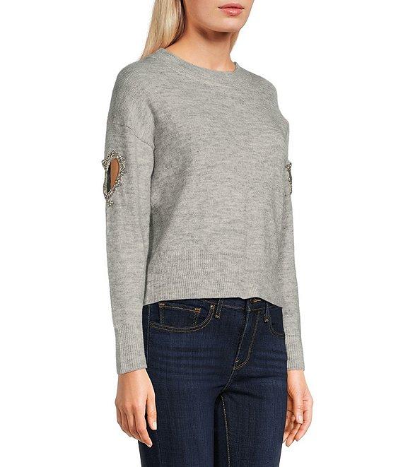 Evolutionary Long Sleeve Heart Cut-Out Pullover Sweater Product Image