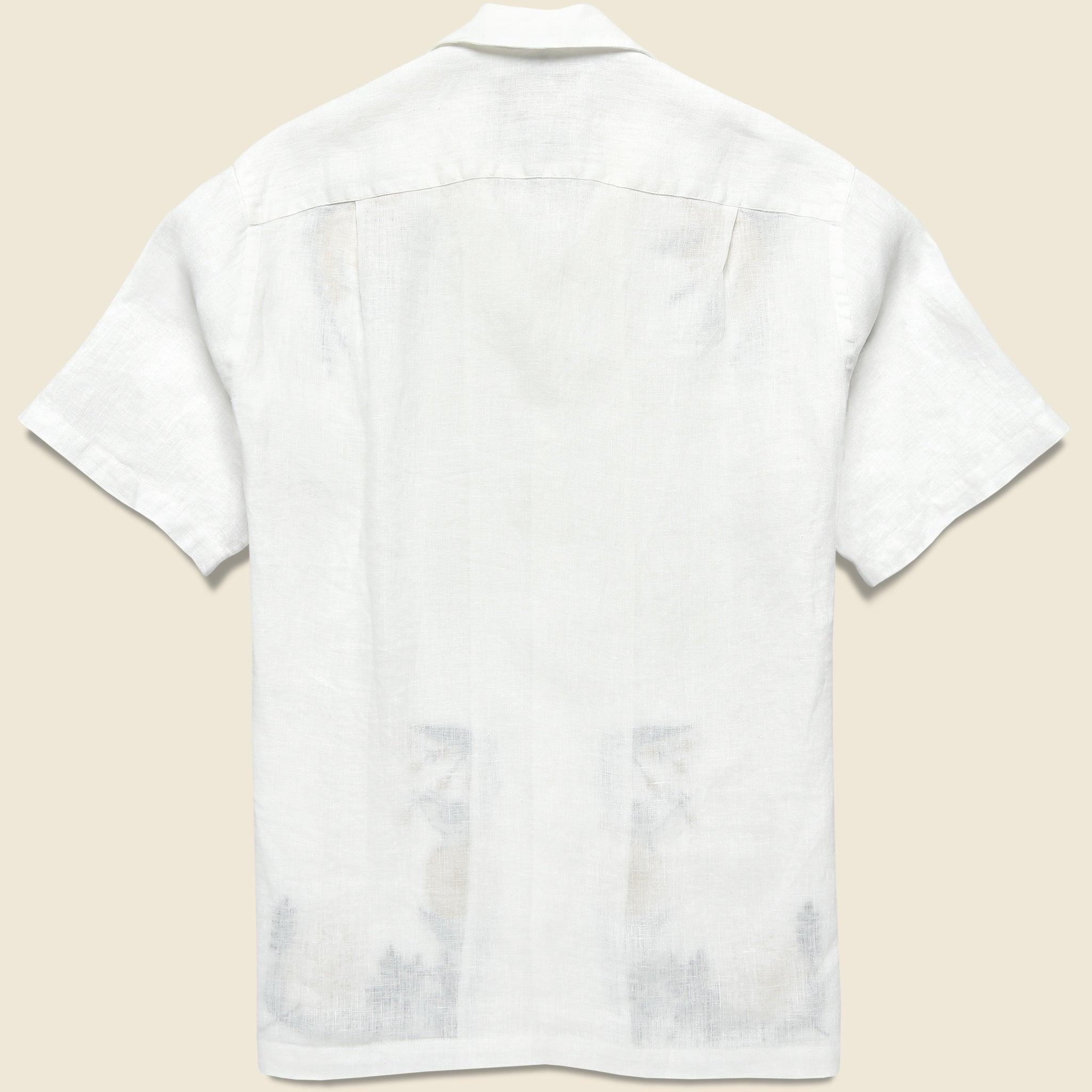 Bird Embroidery Camp Shirt - White Product Image
