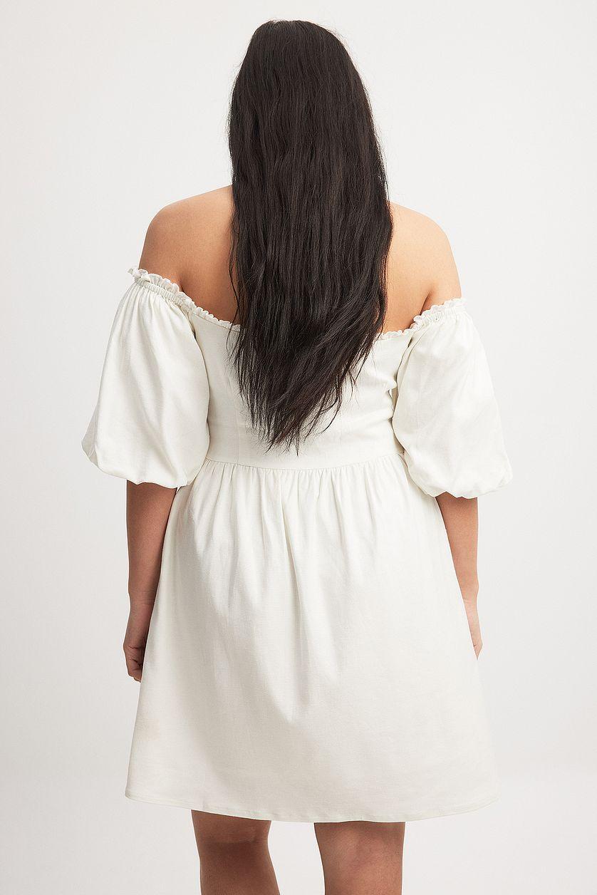 Puff Sleeve Off Shoulder Mini Dress Product Image