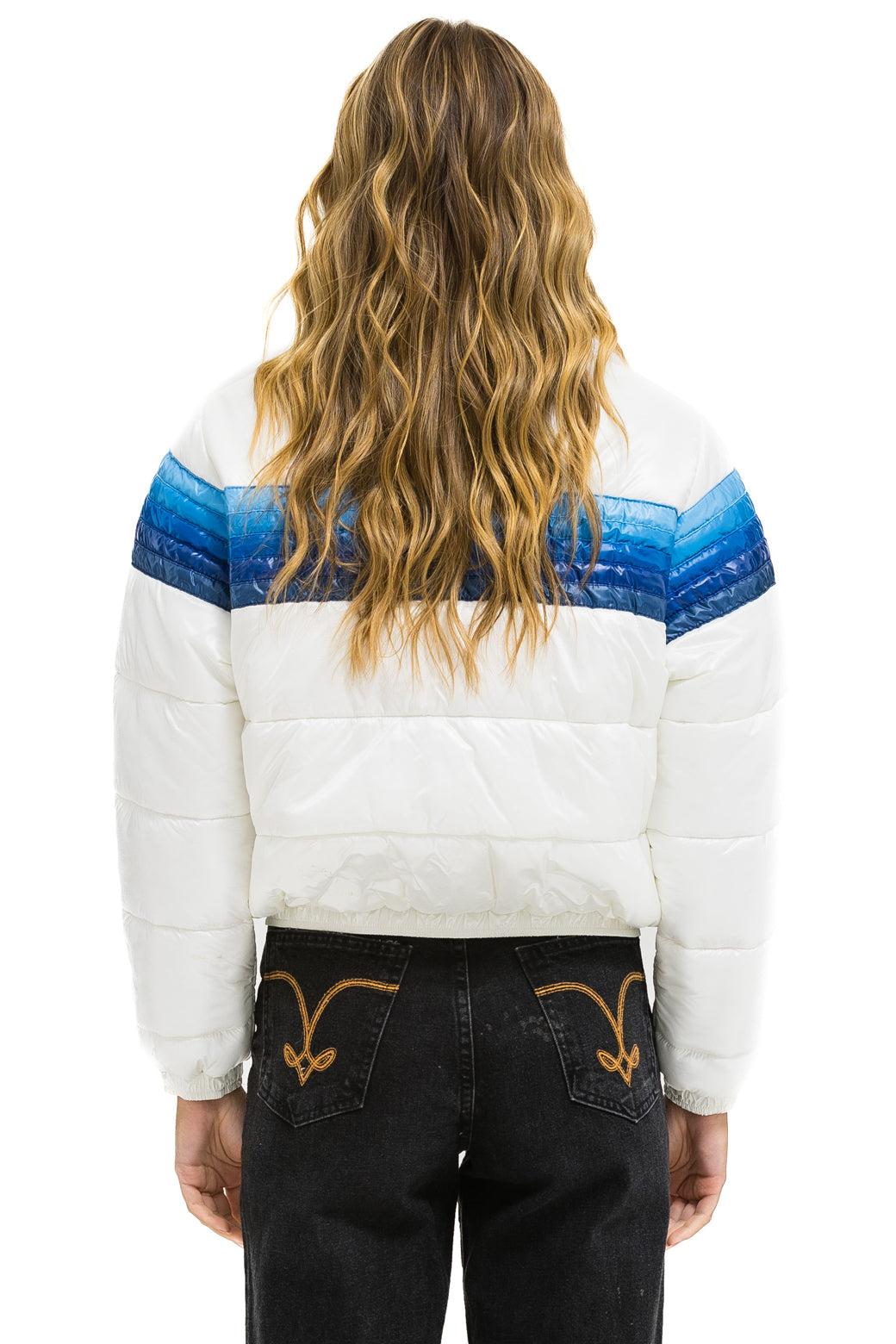 5 STRIPE APRES JACKET - GLOSSY WHITE // BLUE STRIPES Female Product Image