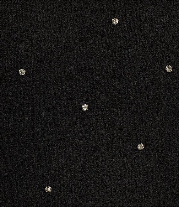 C&V Chelsea & Violet Round Neck Long Sleeve Scattered Rhinestones Sweater Product Image
