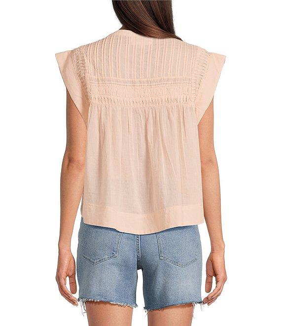 Dear John Shaya Woven Crew Neck Sleeveless Button Front Blouse Product Image