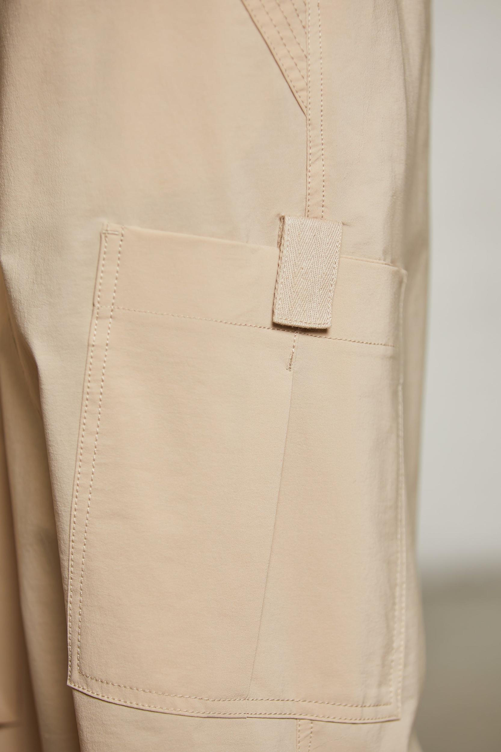 Wide Leg Cargo Trousers in Beige Female Product Image