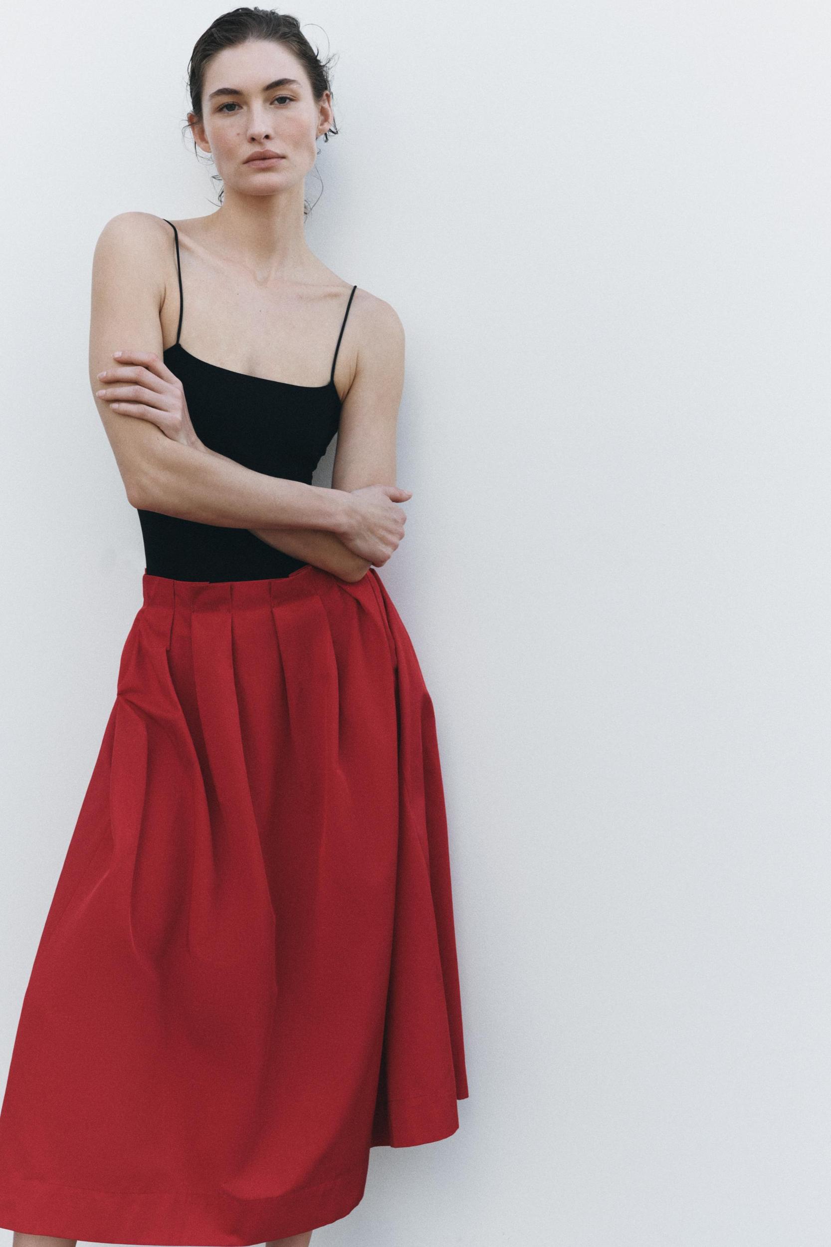 ZW COLLECTION PLEATED MIDI SKIRT Product Image