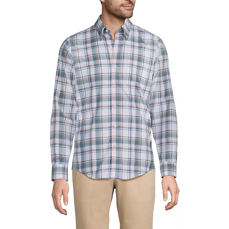 Men's Lands' End Tailored Fit No Iron Twill Long Sleeve Shirt,  Product Image