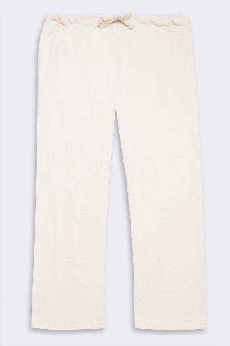 Women's Organic Drawstring Only Lounge Pants in Natural Product Image