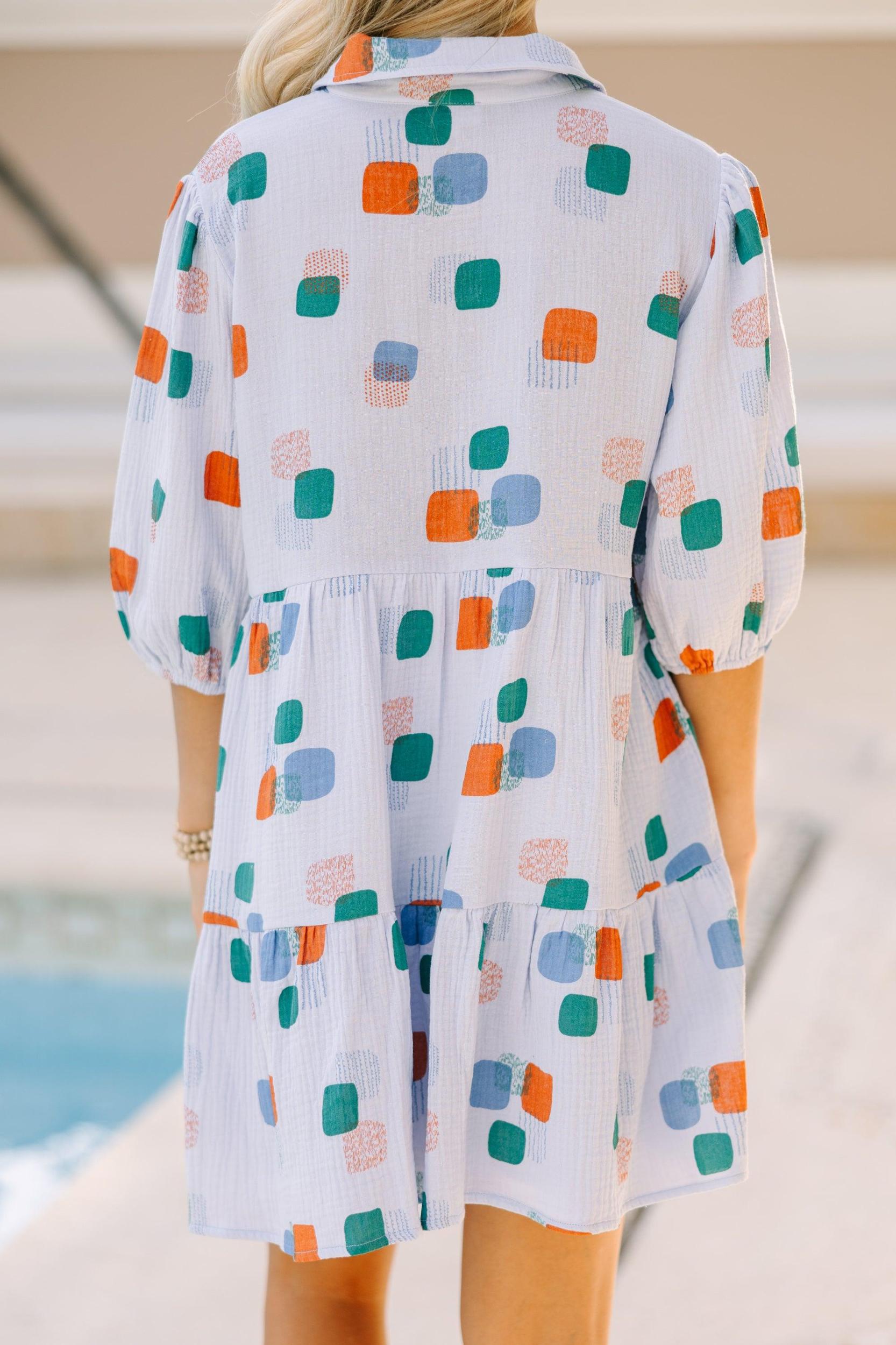 Run Away With Me Light Blue Abstract Dress Female Product Image