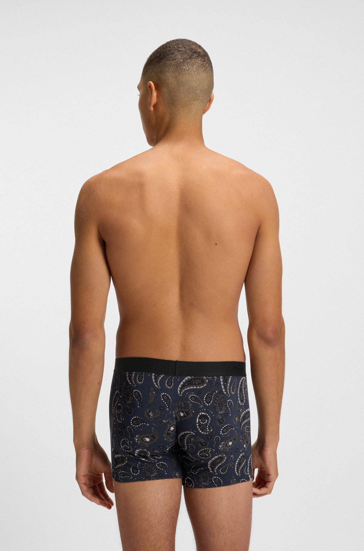 BOSS - Three-pack of boxer briefs in stretch cotton - Patterned Product Image