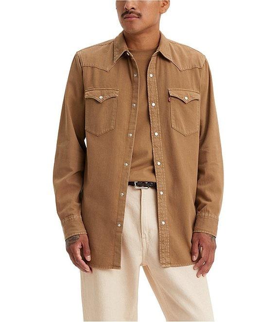 Levi's® Classic-Fit Point Collar Long Sleeve Solid Western Shirt Product Image