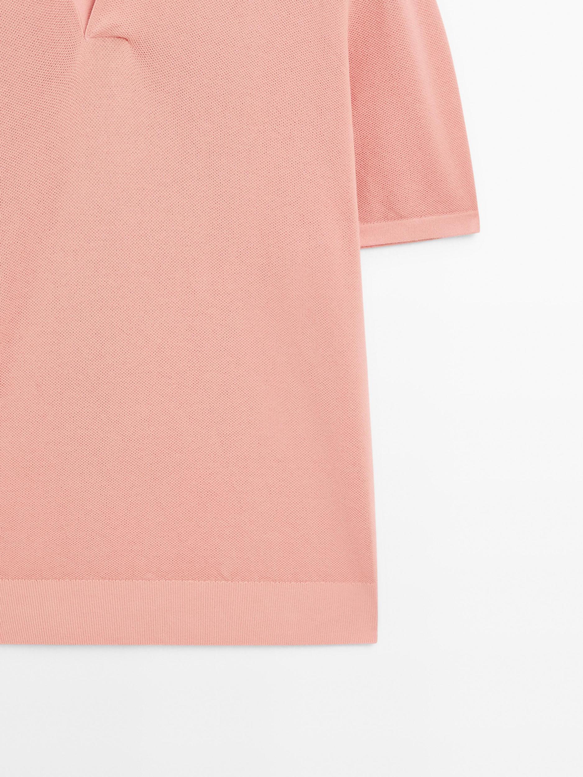 Knit V-neck polo shirt Product Image