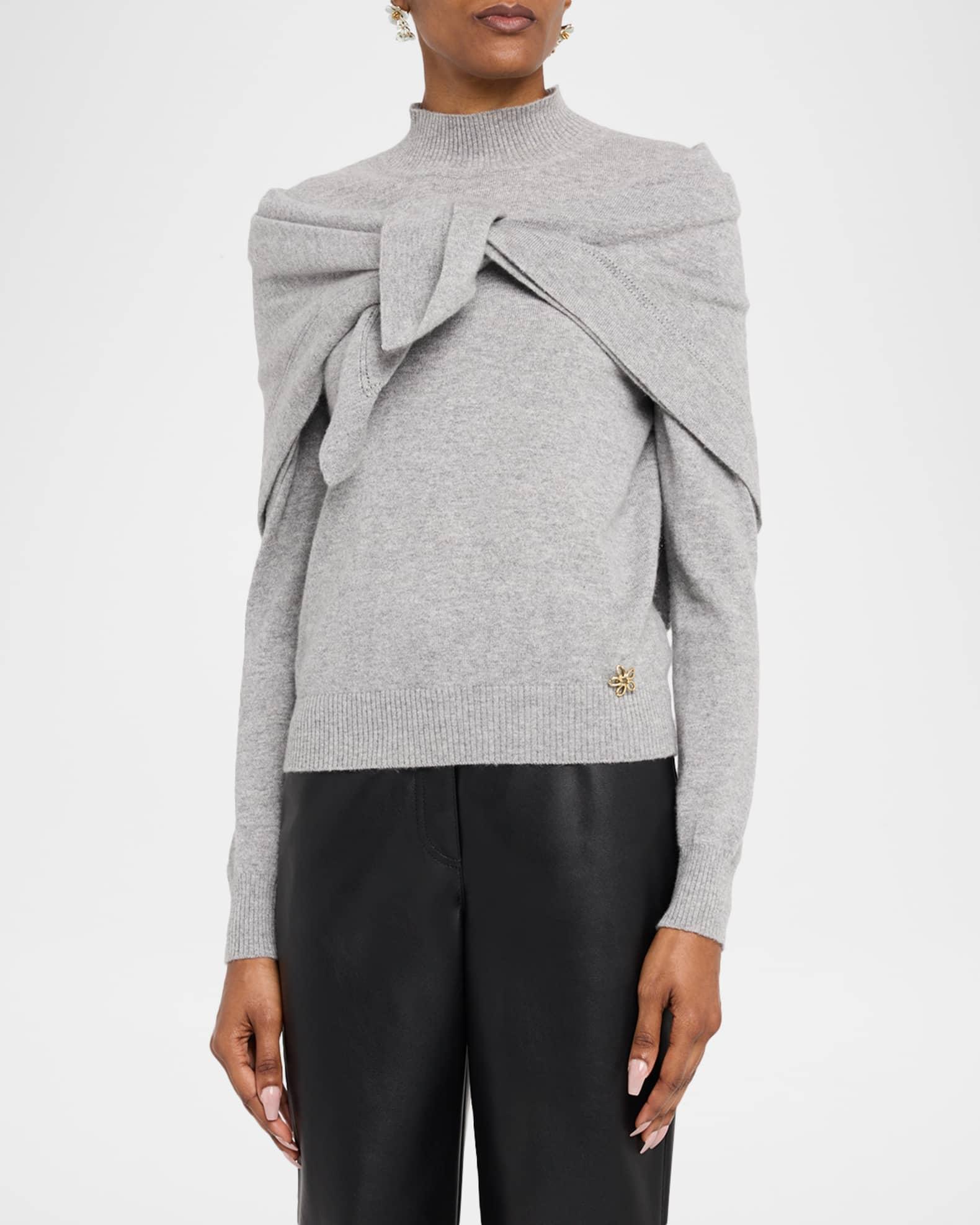 Mockneck Cashmere Knit Scarf Sweater Product Image