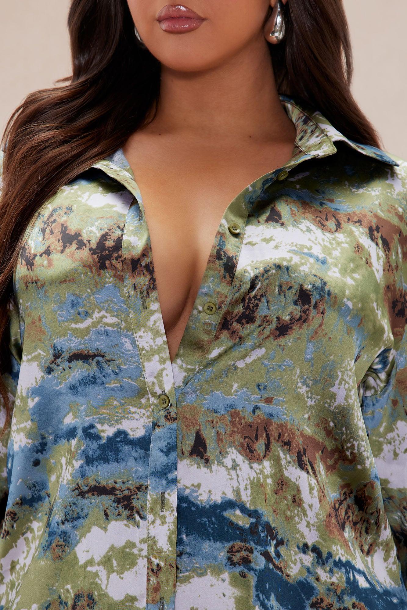 Zariah Satin Pant Set - Blue/combo Product Image