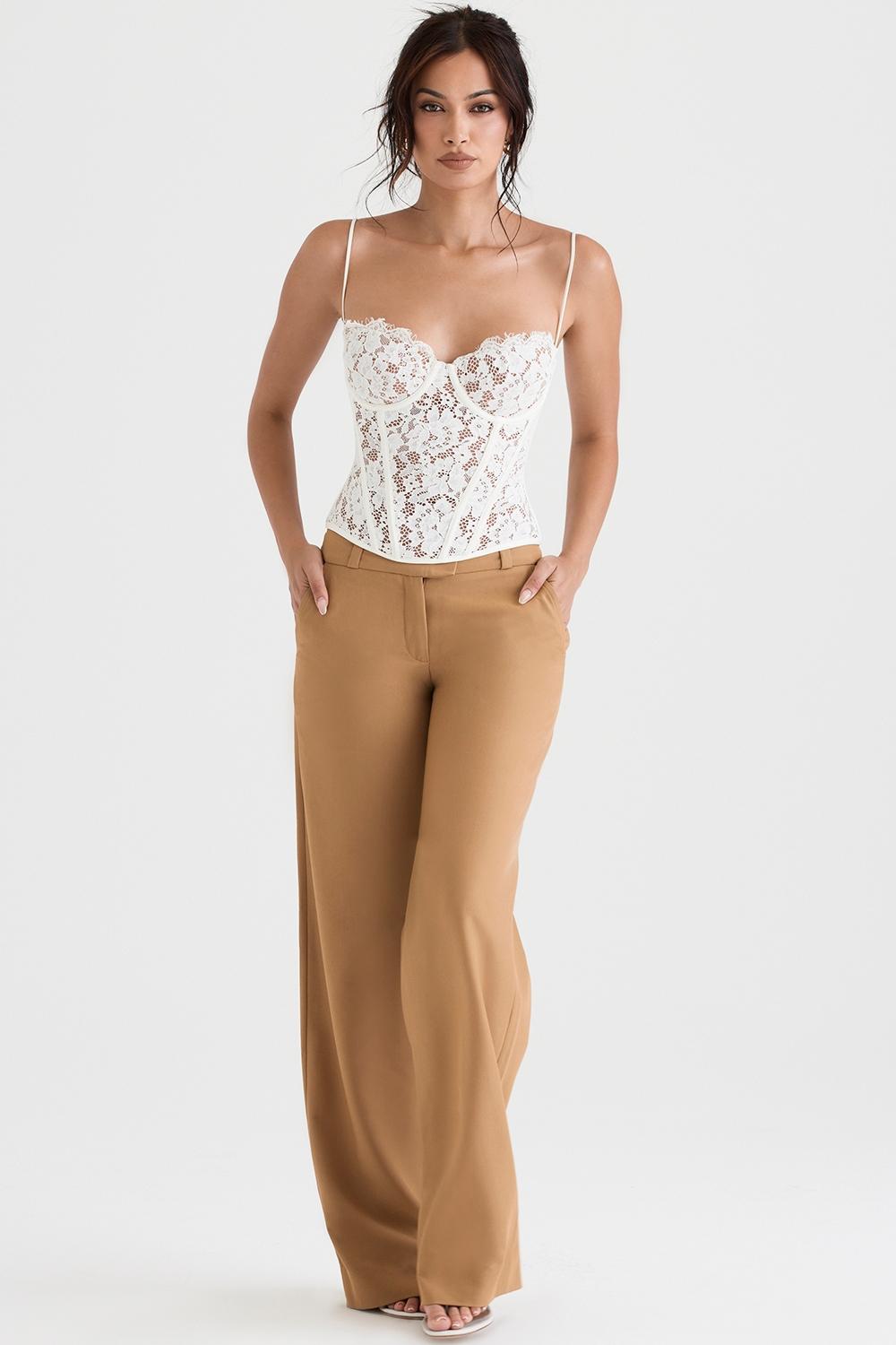 Cameron  caramel relaxed tailored trousers Product Image