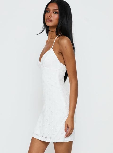 Summer Cider Embroidered Mini Dress White Product Image