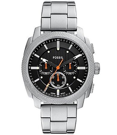 Fossil Mens Machine Quartz Chronograph Stainless Steel Bracelet Watch Product Image