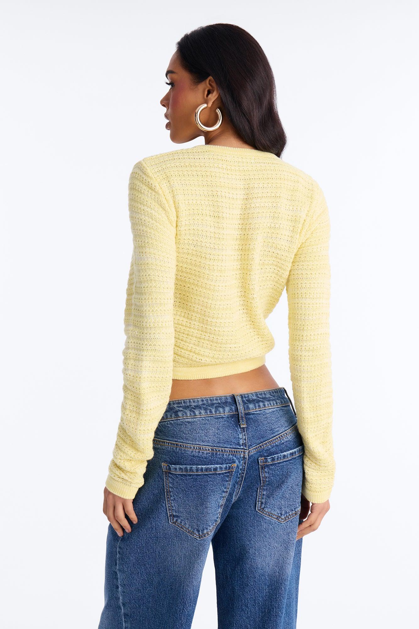 Class Act Cardigan - Yellow Female Product Image