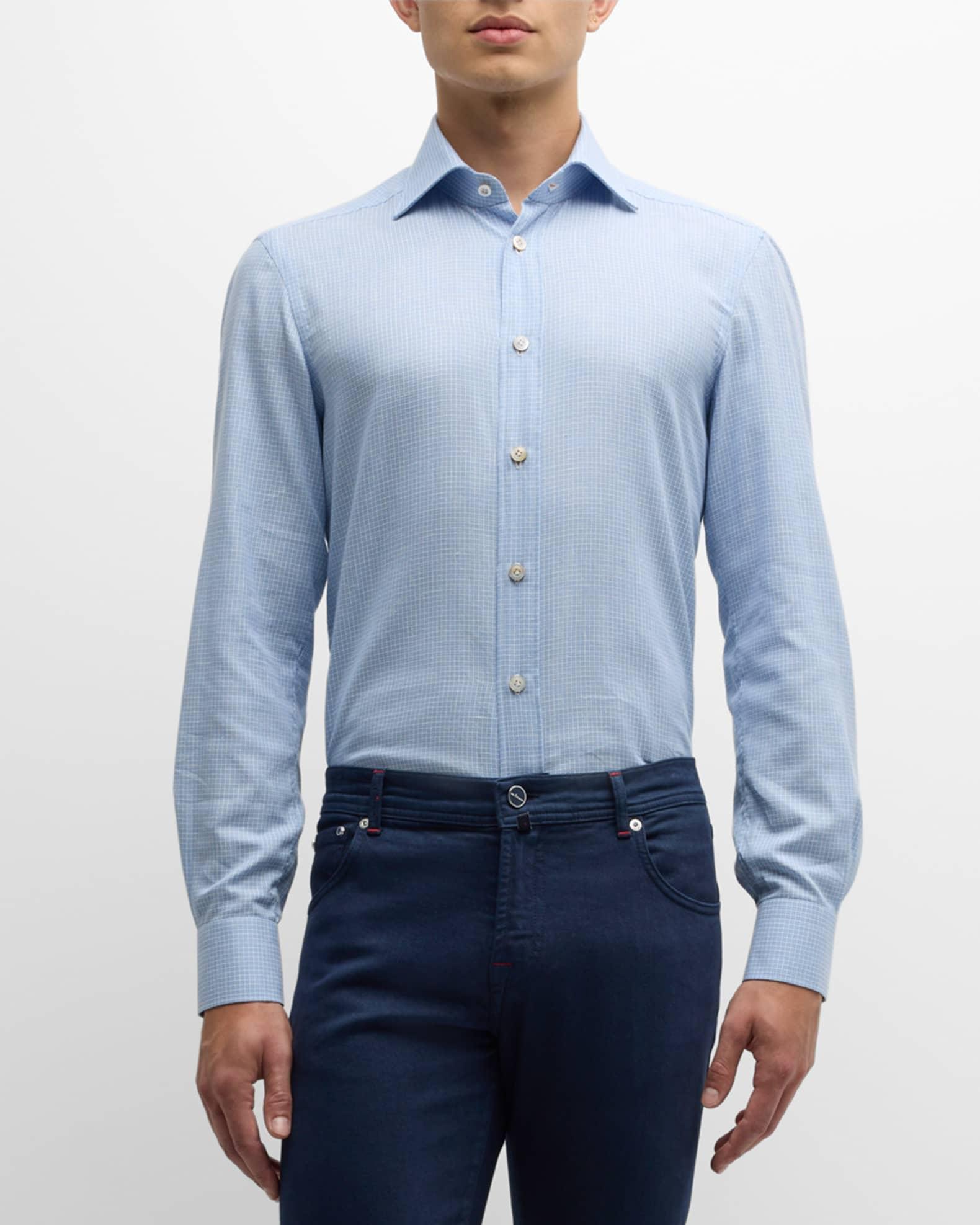 Men's Cotton Micro-Check Sport Shirt Product Image